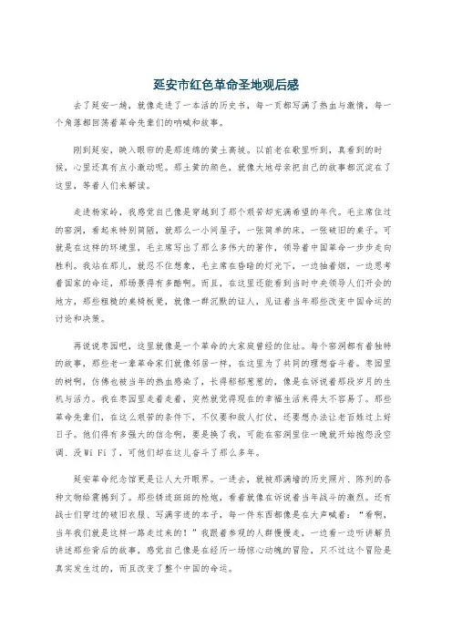 延安市红色革命圣地观后感