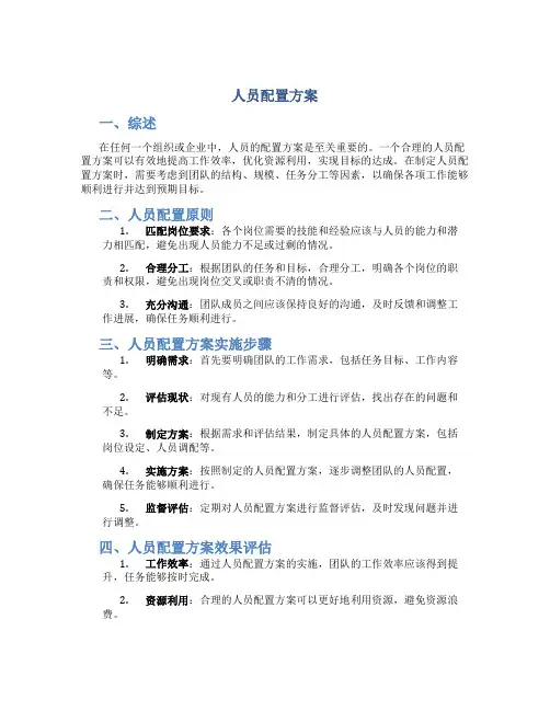 人员配置方案