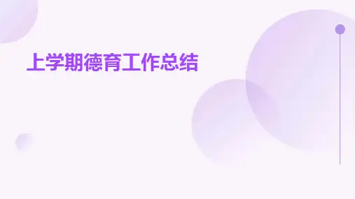 上学期德育工作总结PPT