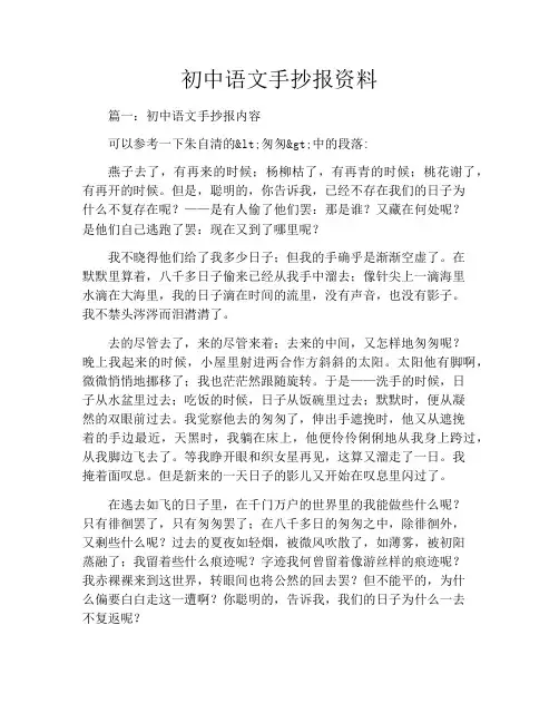 初中语文手抄报资料