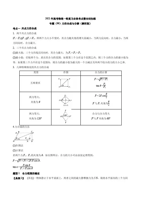 高考物理全国卷专题(06)力的合成与分解(解析版)