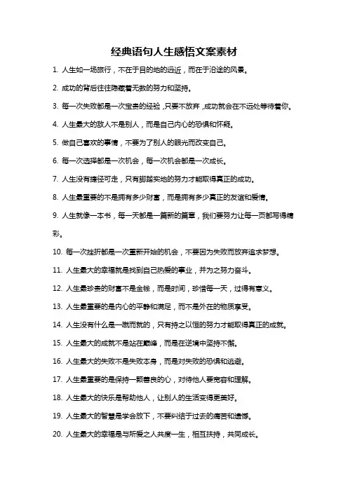 经典语句人生感悟文案素材
