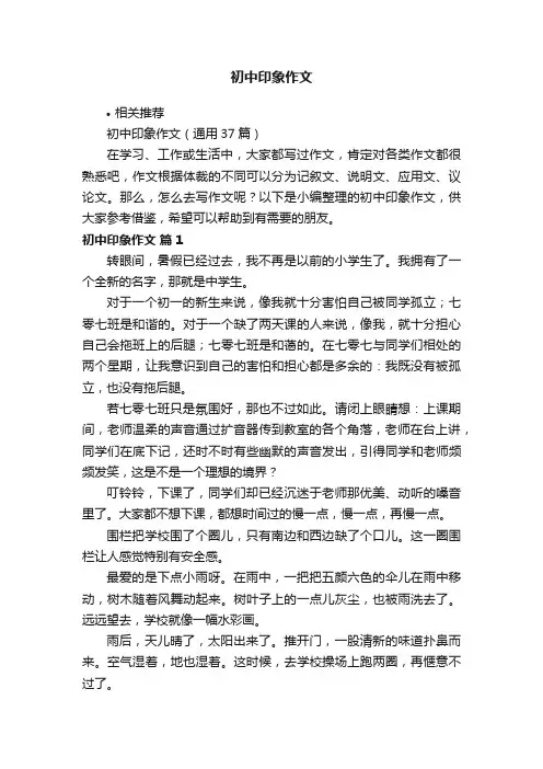 初中印象作文