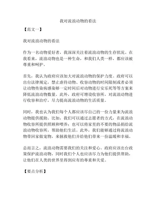 我对流浪动物的看法