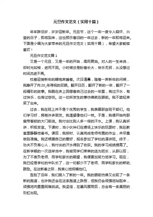 元旦作文范文（实用十篇）