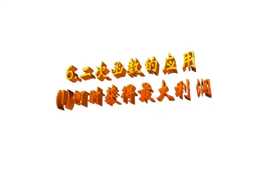何时获得最大利润--北师大版-优质课件