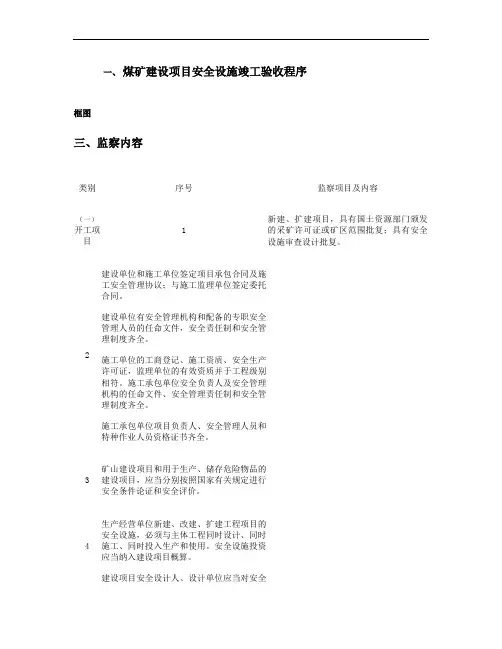煤矿建设项目安全设施竣工验收程序