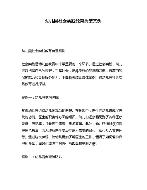 幼儿园社会实践教育典型案例