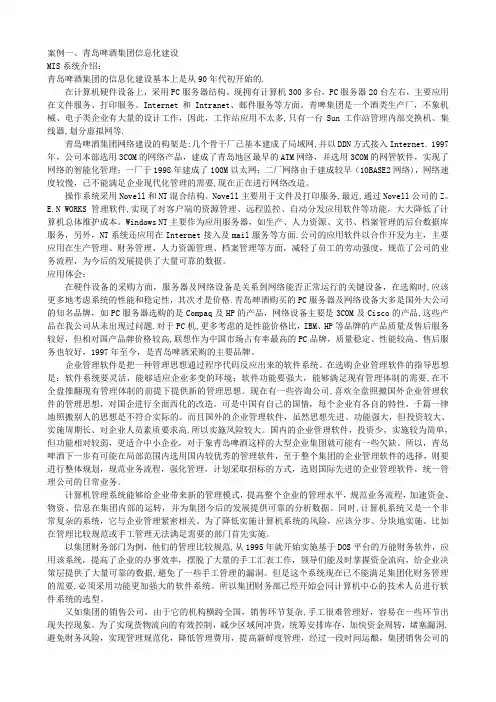 管理信息系统案例