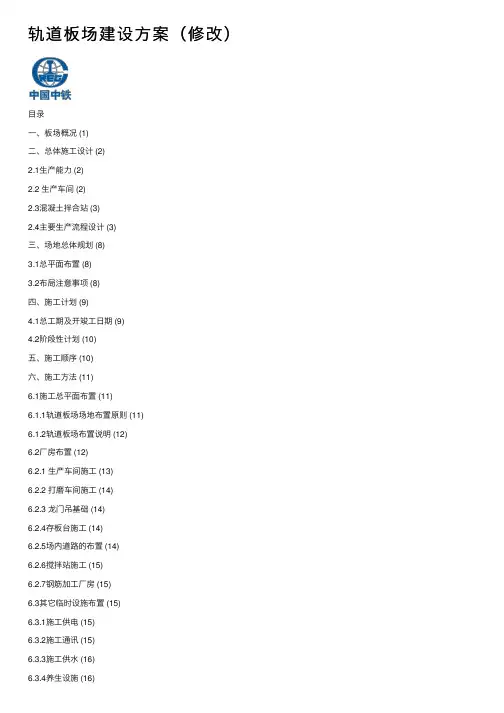 轨道板场建设方案（修改）