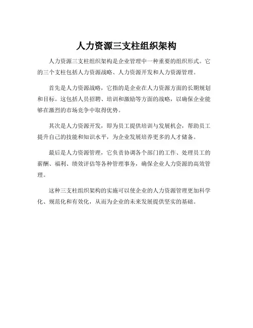 人力资源三支柱组织架构