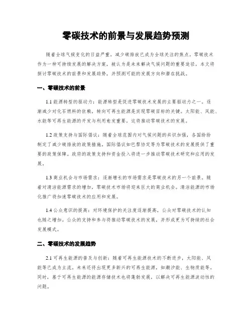 零碳技术的前景与发展趋势预测