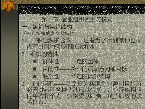 第六章企业组织结构.