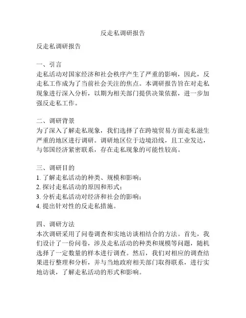 反走私调研报告
