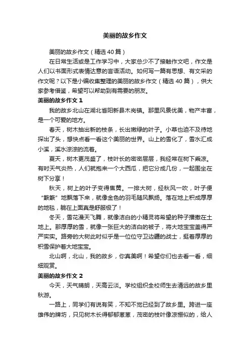 美丽的故乡作文（精选40篇）
