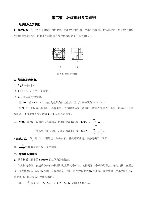 缎纹组织及其织物