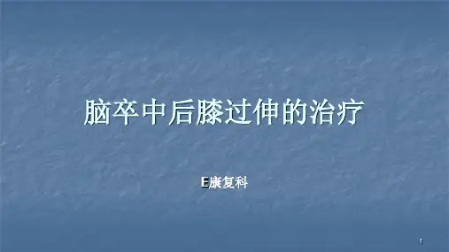 脑卒中后膝过伸的治疗ppt课件