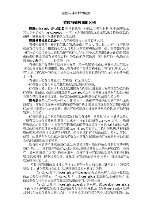 硅胶与硅树脂的区别