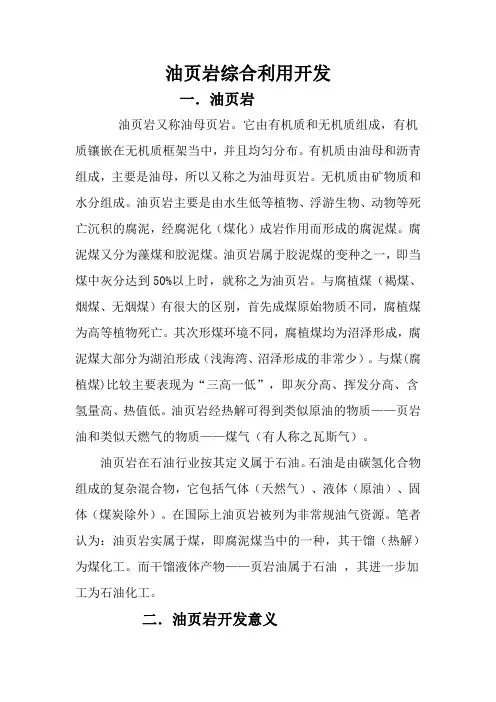 油母页岩废渣利用现状