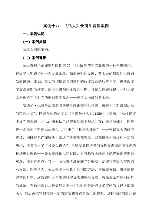 案例十八鸟人长镜头剪辑案例
