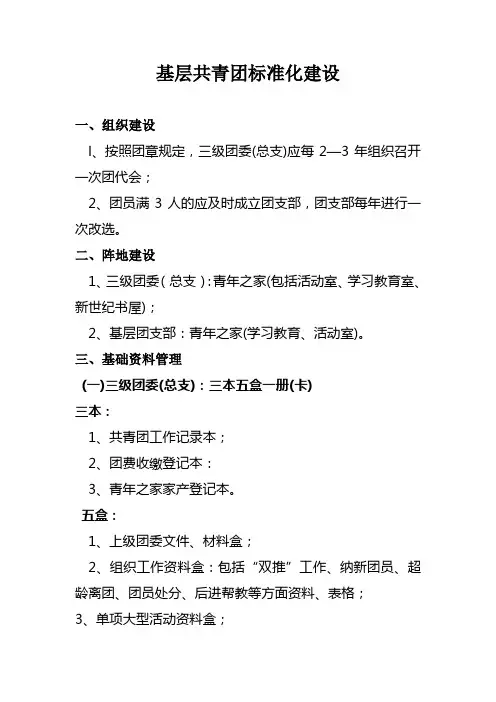 基层共青团标准化建设