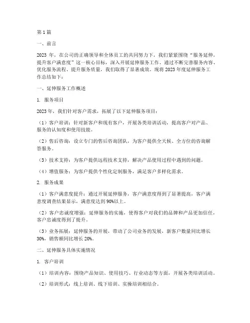 延伸服务年度总结(3篇)