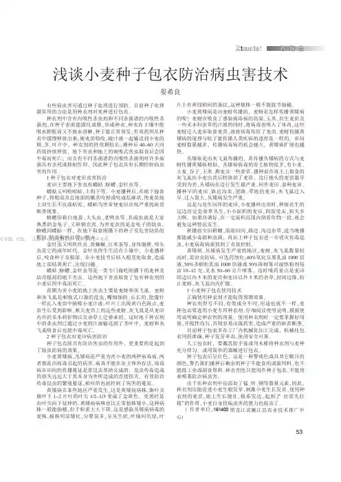 浅谈小麦种子包衣防治病虫害技术