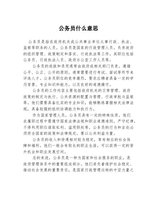 公务员什么意思