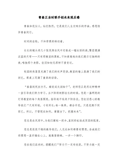 青春正当时联手创未来观后感(六篇)