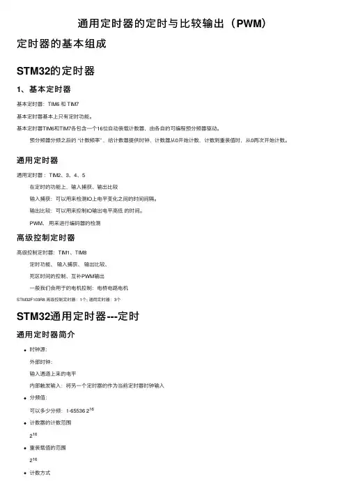 通用定时器的定时与比较输出（PWM）