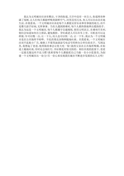 《我心中的文明城市》
