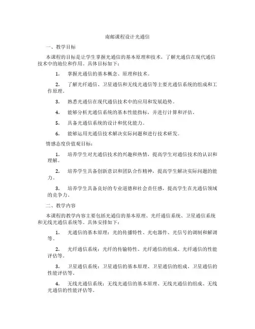 南邮课程设计光通信