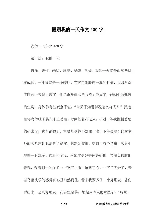 假期我的一天作文400字