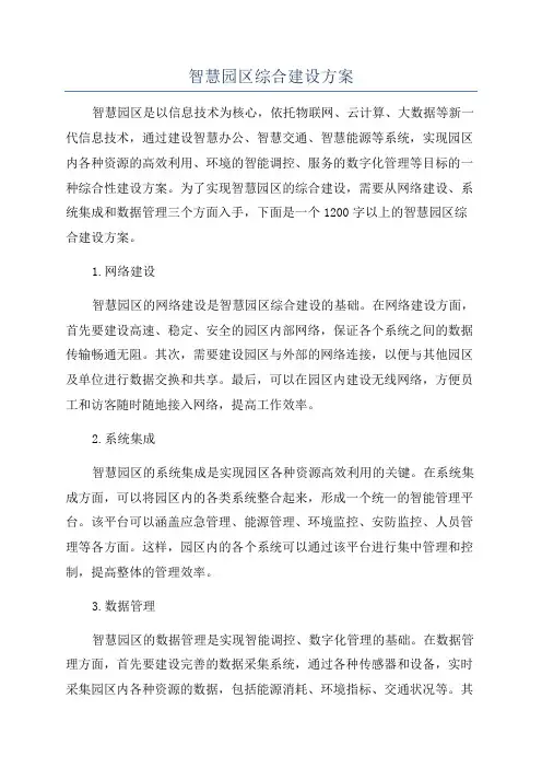 智慧园区综合建设方案
