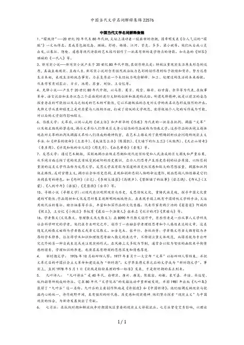 中国当代文学名词解释集锦22576