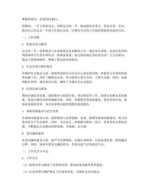 镇政府个人年度工作总结