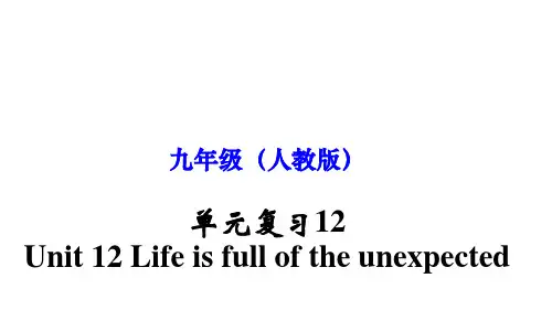 Unit 12【单元知识点复习】九年级英语全一册单元复习(人教版)