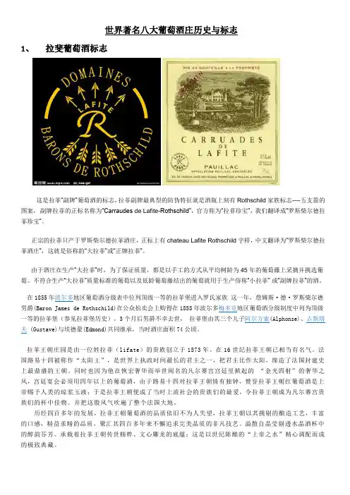 世界著名八大葡萄酒庄历史与标志