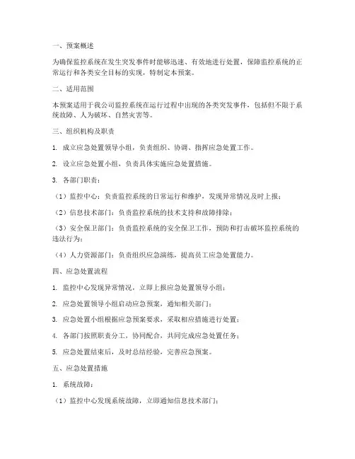 监控系统应急处置预案范文