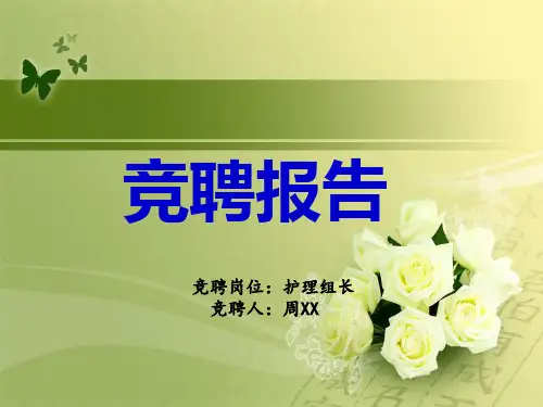 护理责任组长竞聘报告ppt课件
