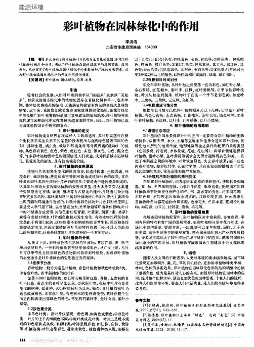 彩叶植物在园林绿化中的作用