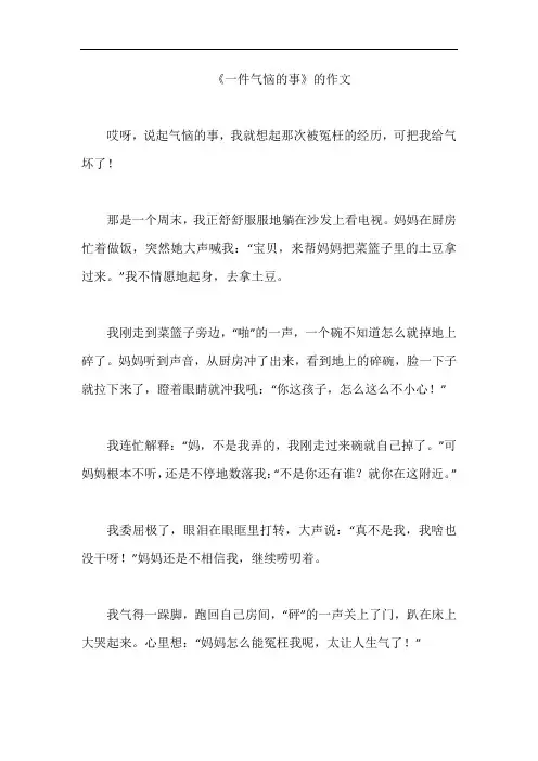 《一件气恼的事》的作文