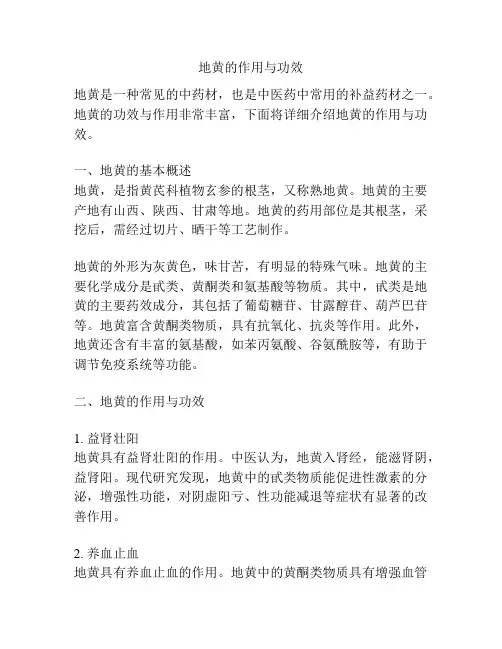 地黄的作用与功效