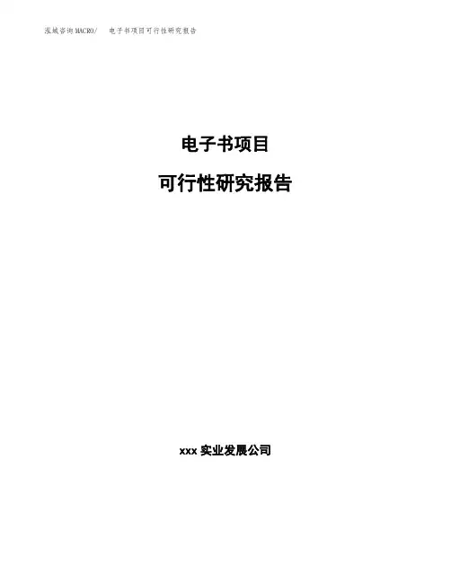电子书项目可行性研究报告模板