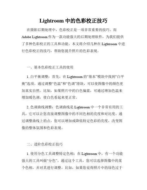 Lightroom中的色彩校正技巧