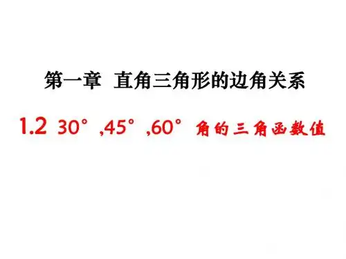 《30°,45°,60°角的三角函数值》参考课件