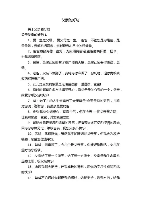 父亲的好句