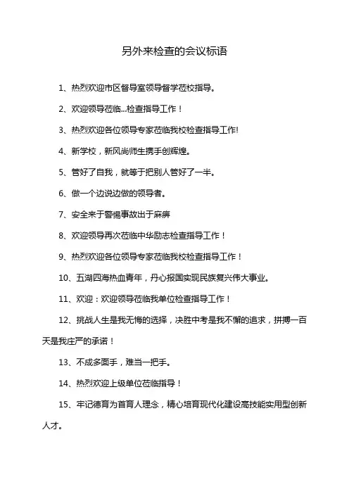 另外来检查的会议标语