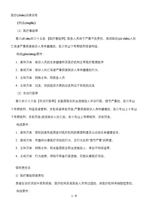医疗相关法律