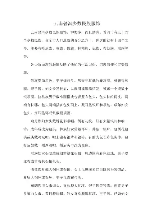 云南普洱少数民族服饰